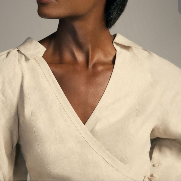 Joslin Phoebe Linen Top sz usa 6 - Picture 2 of 4